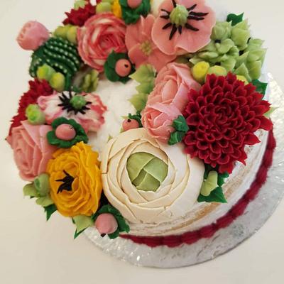 Beanpaste flower cake  - Cake by Ebru eskalan 