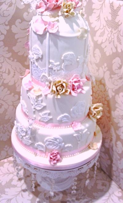 Vintage bird cage wedding cake - Cake by mike525