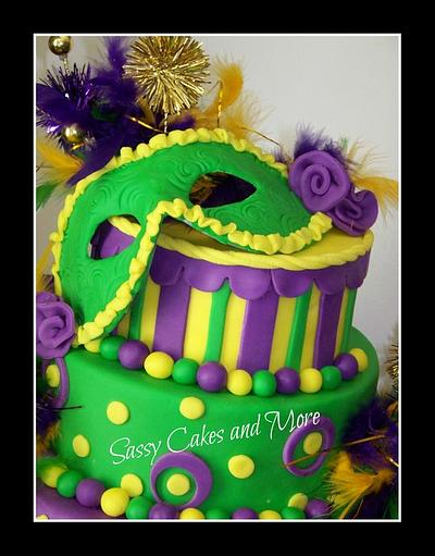 Mardi Gras Cake - Cake by SassyCakesandMore