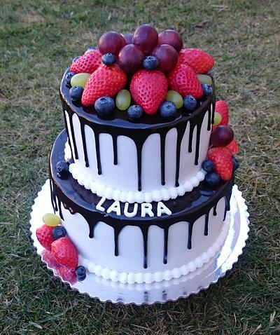 Birthday cake with fresh fruit - Cake by AndyCake