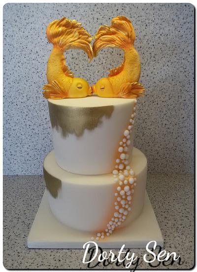 Wedding cake with fish - Cake by Alena Boháčová - Dorty Sen