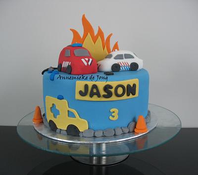 Fire/ Police truck cake - Cake by Miky1983