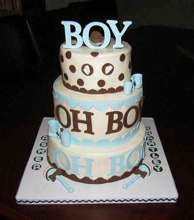 Boy, Oh Boy, Oh Boy Baby Shower Cake - Cake by Jaybugs_Sweet_Shop