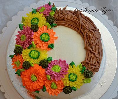 Summer wreath  - Cake by Divya iyer