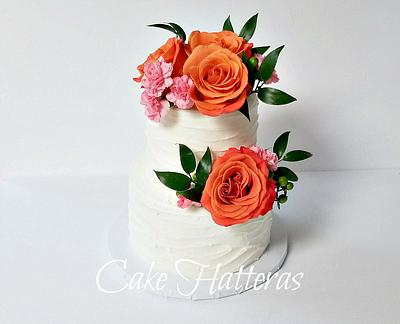 Buttercream and fresh flowers - Cake by Donna Tokazowski- Cake Hatteras, Martinsburg WV