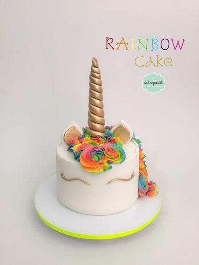Torta Unicornio Arcoiris - Cake by Dulcepastel.com