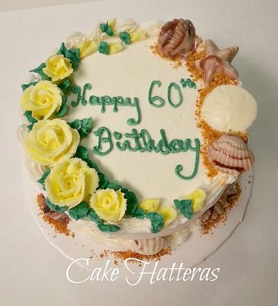 Roses and Seashells - Cake by Donna Tokazowski- Cake Hatteras, Martinsburg WV