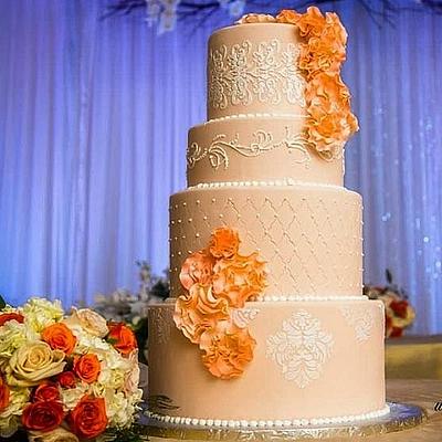 Peach Wedding Cake - Cake by Amanda Morro