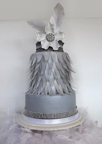 Charleston, great gastby theme, winter wedding cake :) x - Cake by Storyteller Cakes