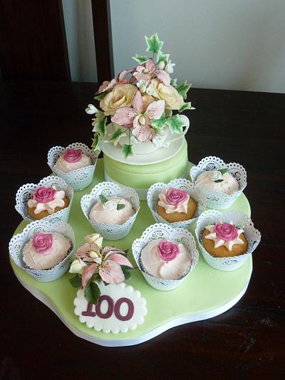 Sugar Cup and Saucer with cup cakes - Cake by Michelle George