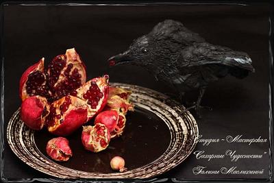 Raven and pomegranate - Cake by Galina Maslikhina