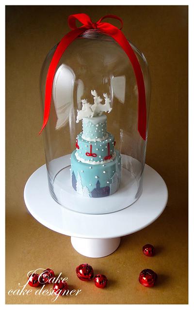 snow, reindeers and bells - Cake by JCake cake designer