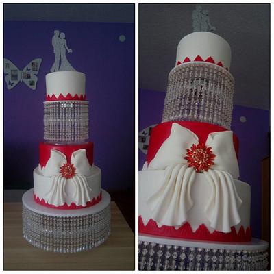 Red wedding cake - Cake by Zaklina