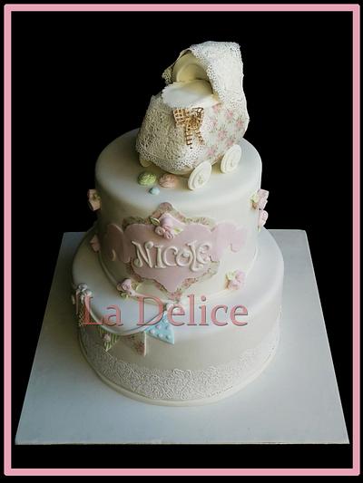 vintage baby shower party - Cake by la delice 