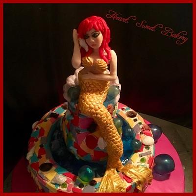 Mermaid mozaïek fontein - Cake by Heart