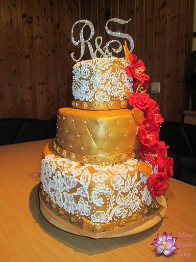 Gold Wedding Cake - Cake by Mary Yogeswaran