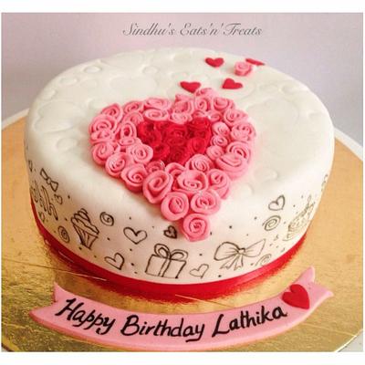 Doodle heart cake  - Cake by Sindhu's Eats'n'Treats