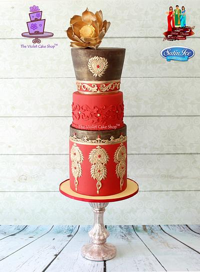 SINDOOR & GOLD - Elegant Indian Fashion Collaboration Cake - Cake by Violet - The Violet Cake Shop™
