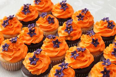 Orange and Purple Cupcakes - Cake by Cupcations