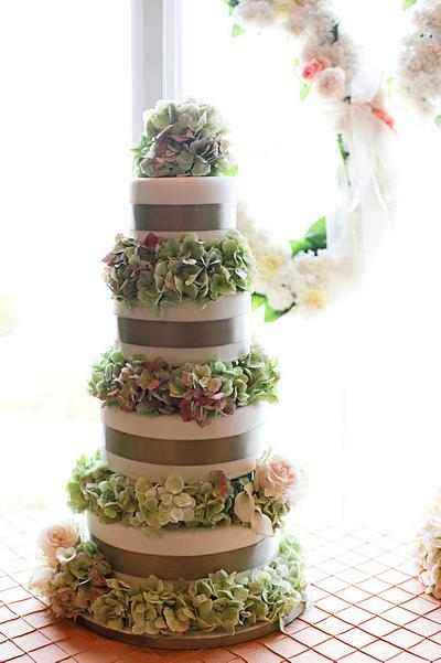 Tiers of Hydrangea  - Cake by Melissa Goulet