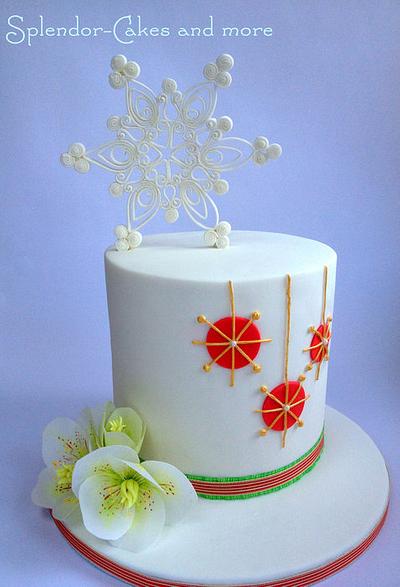 Contemporary Christmas Cake - Cake by Ellen Redmond@Splendor Cakes