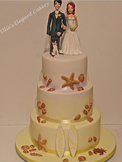 beachy wedding theme :) - Cake by Ellie @ Ellie's Elegant Cakery