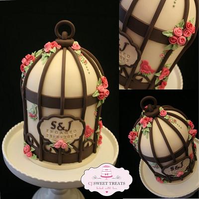 Vintage Birdcage Engagement Cake - Cake by cjsweettreats