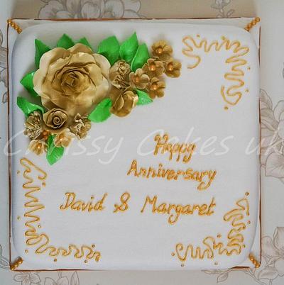 Golden Wedding Anniversary - Cake by Chrissy_Cakes_UK