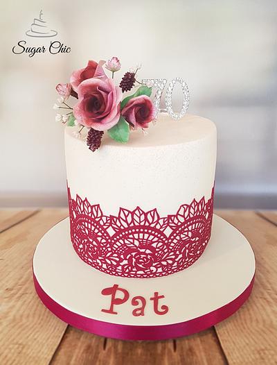 Roses & Lace in Claret - Cake by Sugar Chic