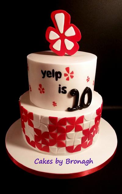 Happy 10th Birthday Yelp! - Cake by Cakes by Bronagh