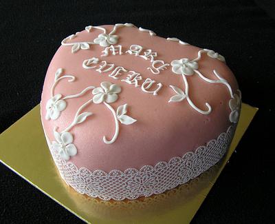 Pink heart - Cake by Anka