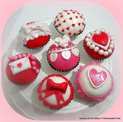 Valentine Inspired Cupcakes - Cake by Veenas Art of Cakes 