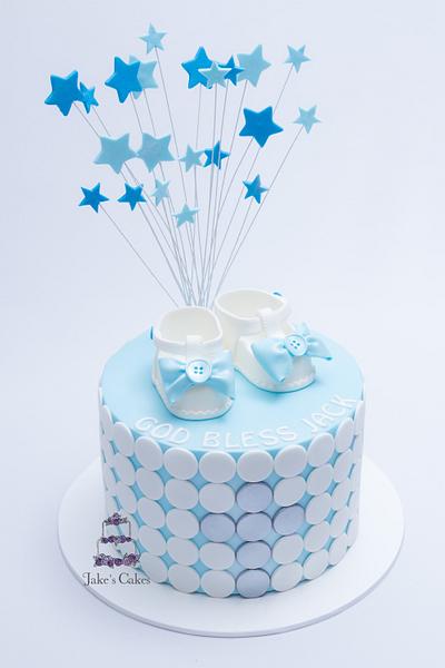Baby Shoes Christening cake - Cake by Jake's Cakes