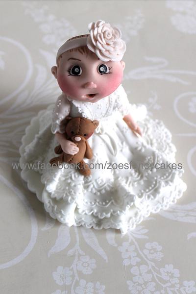 baby figure for Christening cake - Cake by Zoe's Fancy Cakes