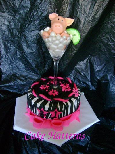 Pigtini for a 21st Birthday - Cake by Donna Tokazowski- Cake Hatteras, Martinsburg WV