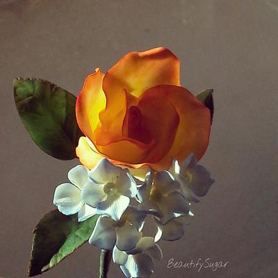 Rose & Hydrangeas  - Cake by Audrey