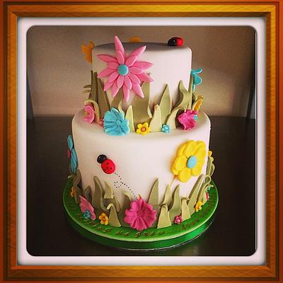Garden flower cake - Cake by Wonderland Cake and Cookie Co