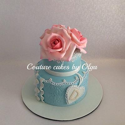 Roses and laces cake - Cake by Couture cakes by Olga
