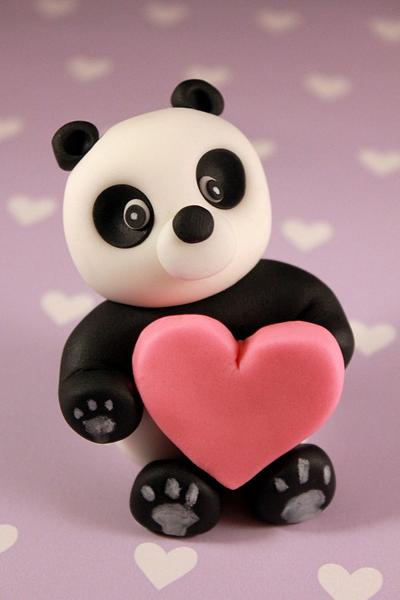 Panda with Heart  - Cake by SweetSensationsLancs