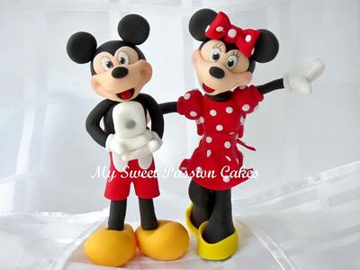 Mickey mouse and Minnie mouse - Cake by Beata Khoo