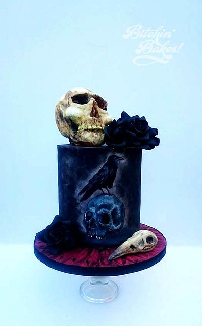 Skull and Raven - Cake by fitzy13