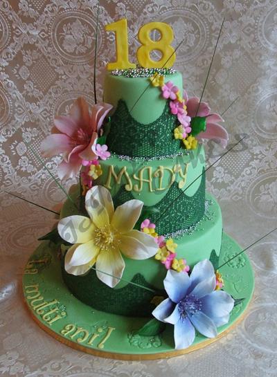 Green flower cake - Cake by kristallcakes