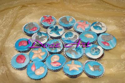 Sea themed cupcakes  - Cake by Magda Martins - Doce Art