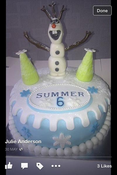Frozen with Olaf cake - Cake by Julie Anderson