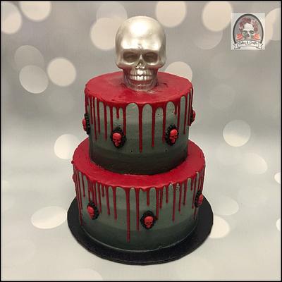 Ombré Skull Drip Cake  - Cake by Cakes & Crafts by Kass 