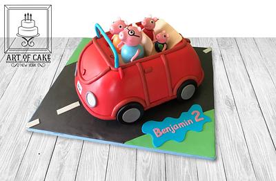 Peppa Pig 3D Car Cake - Cake by Akademia Tortu - Magda Kubiś