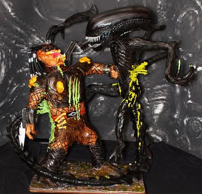 Sugar Fraturnity , Alien vs Predator - Cake by Martin Brown