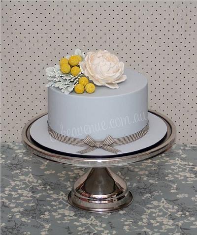 Gray & Yellow Engagement Cake - Cake by CakeAvenue