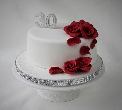 Red Roses and diamante - Cake by Candy's Cupcakes