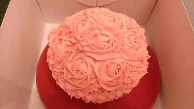 Giant Cupcake (rose design)  - Cake by Hollie Chamberlain